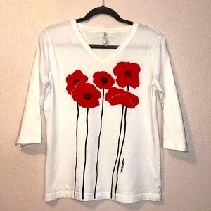 Marushka Red Poppy V Neck